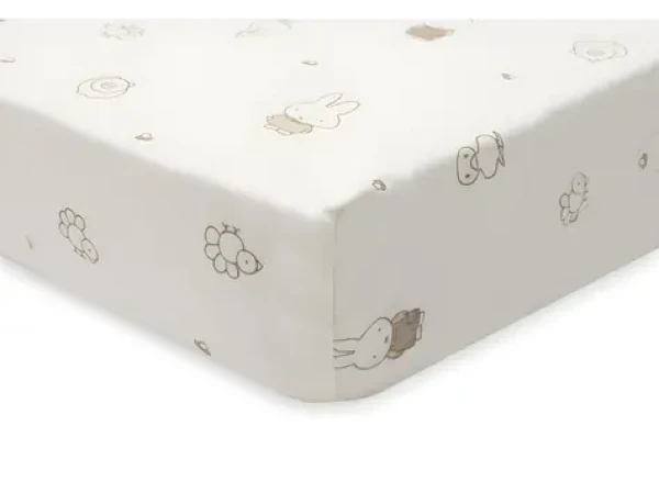 Jollein Prestieradlo napínacie 40/50 x 80/90 cm Miffy Family Farm / Prestieradlo do postieľky / 100% bavlna (511-501-68156)