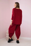 Bavlnená mikina nohavice set Burgundy UNI
