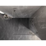 MEXEN/S - Lunar L sprchový kút dvere krídlové pravá 80 x 80, transparent, nikel kartáčovaný 834L-080-080-97-00-P