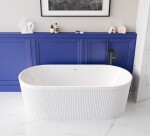 INVENA - Vaňa voľne stojaca ryhovaná 170 cm glamour trend sifón biely; AN-01-120-M