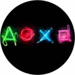 Jedlý papier Playstation tlačidlá na čiernom pozadí 19,5 cm - Pictu Hap - Pictu Hap