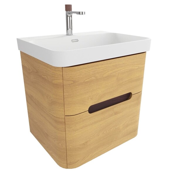 Kúpeľňová skrinka s umývadlom SAT Fusion 57,5x53x45 cm dub medový mat SATFUSION260DMMWBA SATFUSION260DMMWBA