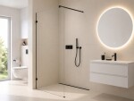 CERANO - Sprchová zástena Walk-in Orbis Round Ľ/P - 8 mm - okrúhla vzpera - čierna matná, transparentné sklo - 110x200 CER-682063