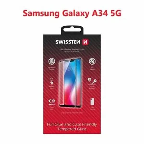 Swissten FULL GLUE COLOR FRAME CASE FRIENDLY ochranné sklo pre Samsung Galaxy A14 5G čierna (54501835)
