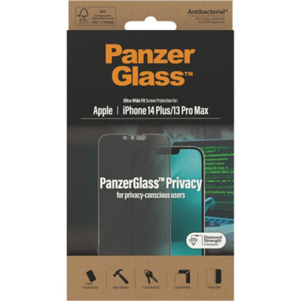 PanzerGlass UWF Privacy AB Tvrdené sklo pre iPhone 14 PLUS/13 Pro Max čierna (5711724127731)