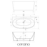 CERANO - Vaňa akrylátová Altea - voľne stojaca - nástenná - biela lesklá - 150x75x58 CER-682720
