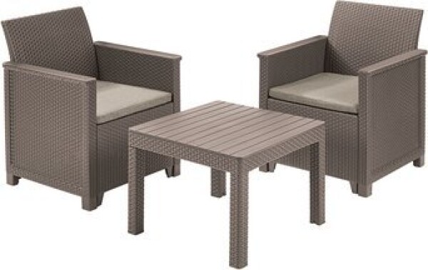 KETER EMMA BALCONY SET SMOOTH ARMS WITH CLASSIC TABLE cappuccino/piesková (246122)