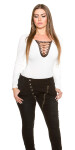 Curvy Girls Size! Skinnies with buttons and zip black