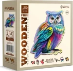 Wooden City Drevené puzzle Moderná sova 150 dielikov