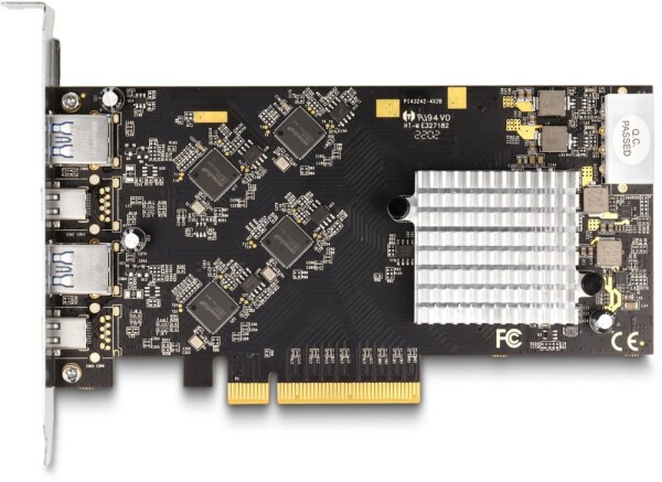 Delock Karta PCI Express x8 z 2 x USB 20 Gbps USB Type-C żeńska i 2 x USB 10 Gbps Typ-A żeńska - Quad Channel