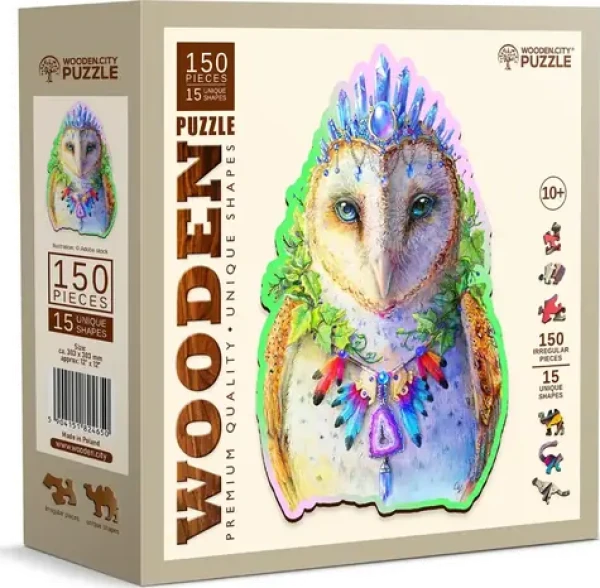 Wooden City Drevené puzzle Sličná sova