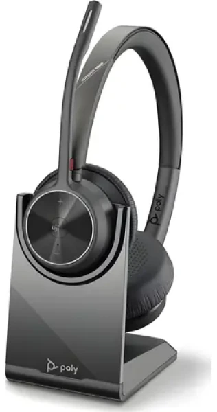 Poly Voyager 4320 UC čierna + nabíjací stojan / Bezdrôtová náhlavná súprava / mikrofón / dve slúchadlá / Bluetooth (218476-02)