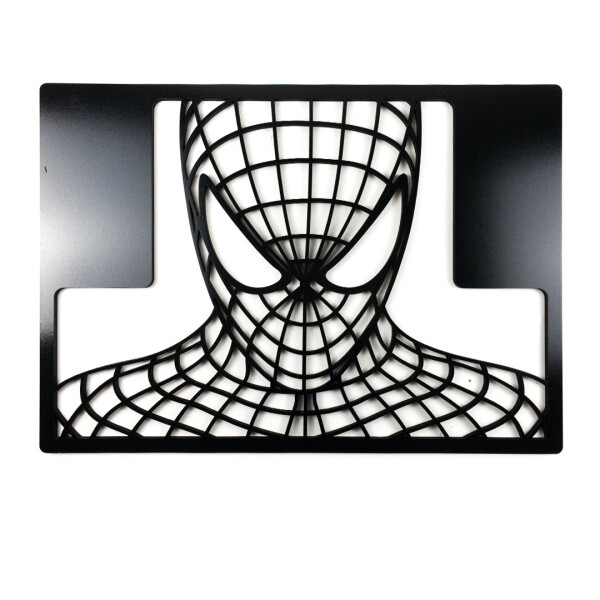 Veselá Stena Drevená nástenná dekorácia Spiderman portrét čierny