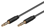 OEM Jack 3,5mm 4pin prepojovací kábel M/M 1m / Audio kábel / prepojovací / 1 m (4040849638268)