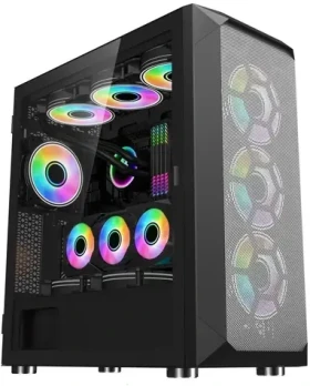 1stCool WindStorm Black / PC skriňa / MiddleTower / Bez zdroja / ARGB / USB 3.0 / priehľadná bočnica (ML-WSTORM-B-ARGB)