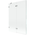 MEXEN/S - Lunar vaňová zástena 2-krídlová ľavá 120 x 150, transparent, chróm 897-120-100-01-00-L