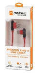 Natec Prati červená / Dátový kábel / USB-C - USB-A / uhlový konektor / 1 m (NKA-1201)