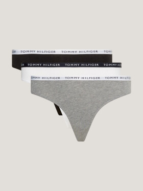 Dámske tangá 3-PACK LOGO WAISTBAND THONGS UW0UW028290TF sivá/biela/čierna Tommy Hilfiger