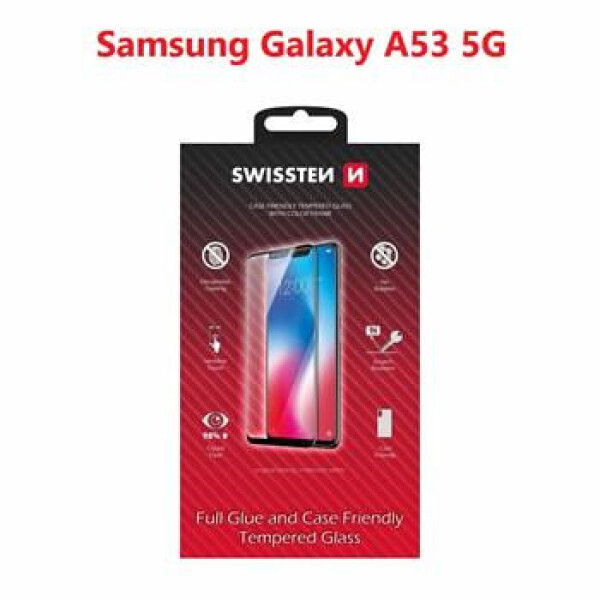 SWISSTEN FULL GLUE COLOR FRAME CASE FRIENDLY sklo pre SAMSUNG A536 GALAXY A53 5G čierna (54501819)