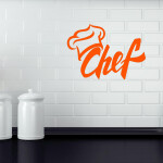 Veselá Stena Samolepka Chef Farba: béžová, Veľkosť: 80 x 55 cm