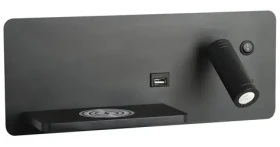 Immax LED Be PREPARE 4v1 čierna ľavá / Nabíjacia stanica / LED svietidlo / Qi bezdrôtové nabíjanie / USB (08288L)