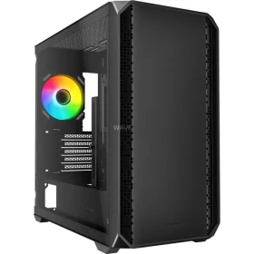 Sharkoon MK2 RGB čierna / Micro ATX / 2x USB 3.2 / 1x USB-C / 2x 120mm / bez zdroja / priehľadná bočnica (4044951041725)