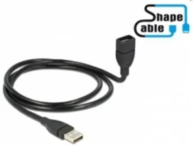 DeLock USB 2.0 kábel samec lt;-gt; A samica / ShapeCable / 1 m (83500)
