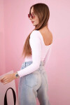 Dámska blúzka s dlhým rukávom a hlbokým výstrihom candy pink UNI