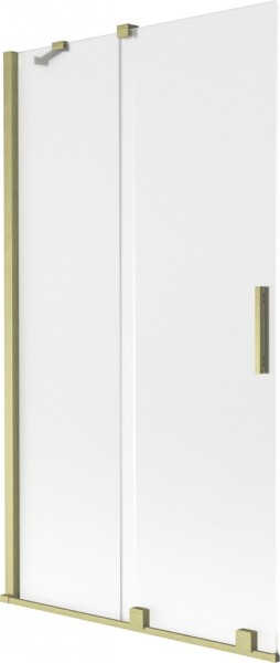 MEXEN/S - Velar dvojkrídlová posuvná vaňová zástena 100 x 150, dekor, zlatá kartáčovaná 896-100-000-31-55