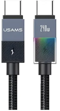 USAMS SJ777 šedá / Dátový kábel / USB-C - USB-C / PD 240W / 1,2 m (USA1427)