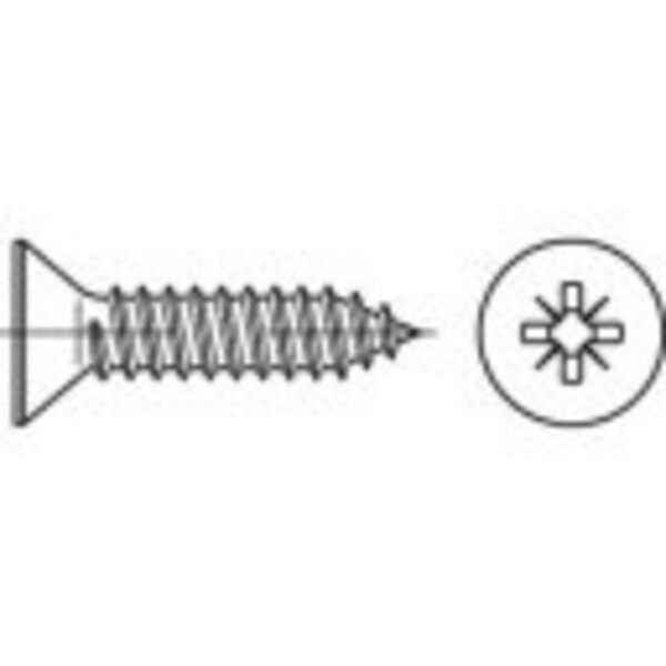 TOOLCRAFT TO-5432898 zapustené skrutky so zápustnou hlavou krížová dražka Philips ocel glavanizované zinkom 2000 ks; TO-5432898