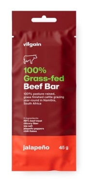 Vilgain 100% Grass‑Fed Beef Bar – jalapeno 45 g
