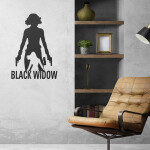 Veselá Stena Samolepka Black Widow silueta Farba: fialová, Veľkosť: 60 x 85 cm