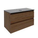 Kúpeľňová skrinka s technickým kameňom SAT B-Way 99x30x45 cm orech mat BWAY100NUTTK BWAY100NUTTK