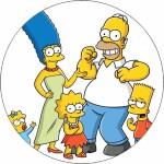 Jedlý papier Simpsonovci na bielom pozadí 19,5 cm - Pictu Hap - Pictu Hap