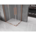 MEXEN/S - Velar Duo sprchovací kút, posuvné dvere 100 x 90, dekor, meď kartáčovaná 871-100-090-32-65