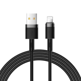 Joyroom Liquid Silicone Data Cable Nabíjací kábel USB-A (M) - Lightning (M) 2.4A 1.2m čierna (6941237171085)
