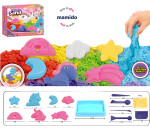 Mamido Mamido Sada kinetického piesku 500 g s formičkami a podložkou - jednorožce