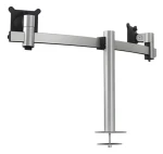 Durable Monitor Mount PRO strieborná / Stolný držiak monitora / pre 2 monitory / 21-27" / nosnosť 8 kg / VESA 100x100 (508623)