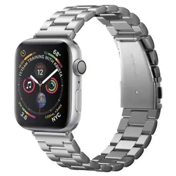 Spigen Modern Fit nerezový remienok pre Apple Watch 44 45 46 49 mm strieborná (062MP25404)