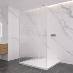 CERANO - Sprchová zástena Walk-in Onyx Duo Ľ/P - 8 mm - hranatá vzpera - chróm, ryhované sklo - 150x200 CER-8050BD1922