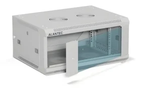 Alantec nástenný rozvádzač 19" 4U 600x450 sivý / Rozvádzač / 19" / 4U / 600x450 mm / sklenené dvere (SW-4U-600-450-01-SA)