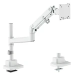 Digitus biela / Držiak pre jeden monitor / do 57" / VESA 75x75, 100x100 / nosnosť 27 kg / plynová pružina (DA-90476)