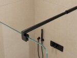 CERANO - Sprchová zástena Walk-in Orbis Round Ľ/P - 8 mm - okrúhla vzpera - čierna matná, transparentné sklo - 150x200 CER-978729