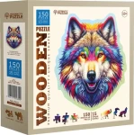 Wooden City Drevené puzzle Dúhový vlk 150 dielikov