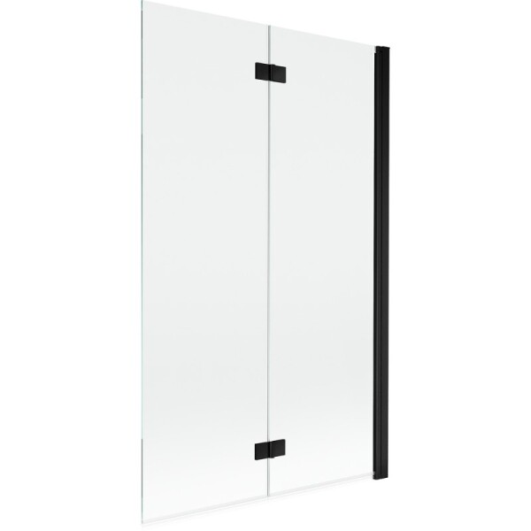 MEXEN - MIST vaňová zástena 110x150 cm 6mm 2-s, čierna, číra, pravá 8A9-110-002-70-00-P
