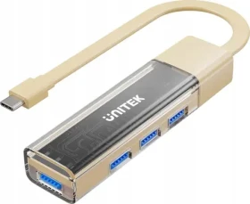 Unitek USB Hub krémová / USB-C + USB-A / 5 Gbps / obojsmerný (H1319ACL01)
