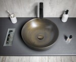 SAPHO - PRIORI keramické umývadlo na dosku, priemer 41,5cm, bronz PI032