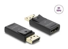 DeLock DisplayPort (M) - HDMI (F) čierna / Video adaptér / aktívna / podpora HDR10 / podpora 1080p (61084)