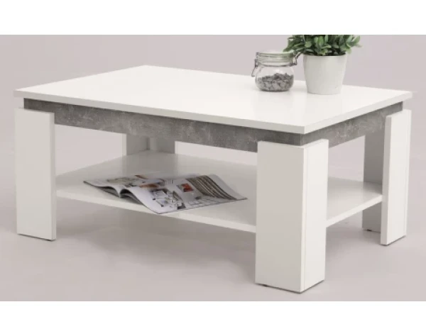 Konferenčný stolík Tim, biely/sivý betón%